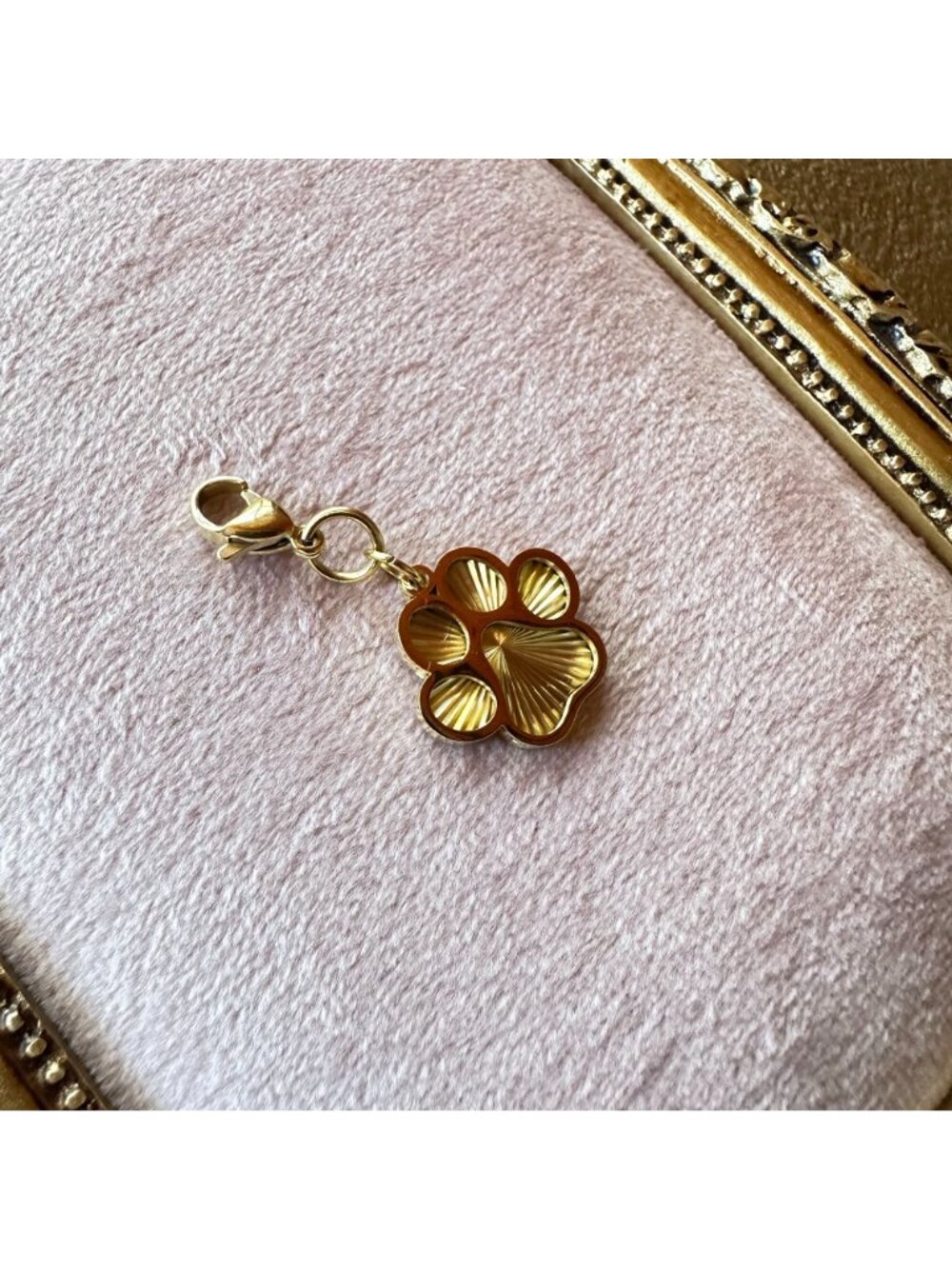 Gold Paw Print Charm 18K Gold PVD Stainless Steel Waterproof Lobster Claw Clasp - Picture 6 of 11